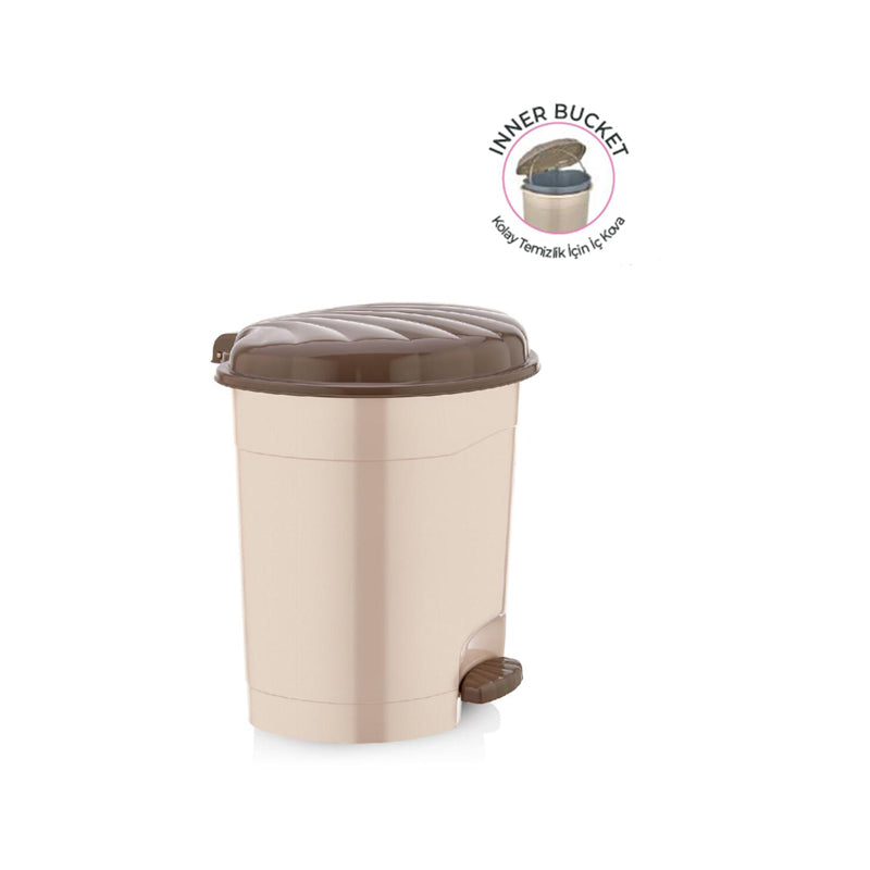 Plastic Pedal Dustbin 30Ltr - Beige