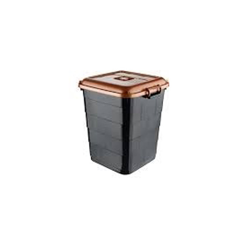 Plastic Storage Bucket With Lock Square 35Ltr - Black