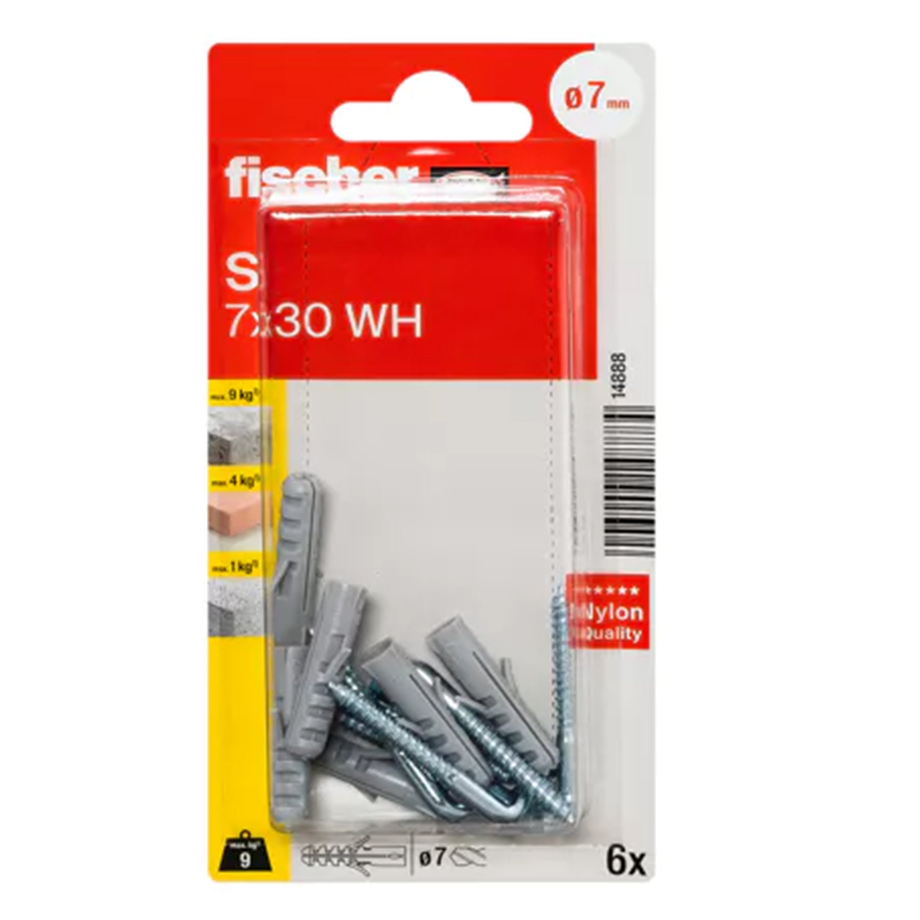 Expansion plug S 7 WH with angle hook