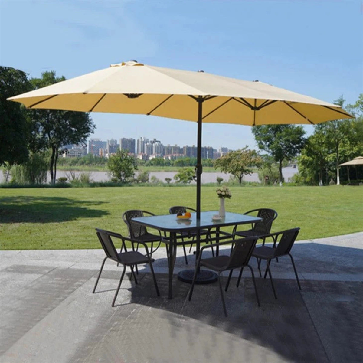 3-top Canopy Outdoor Umbrella - Beige
