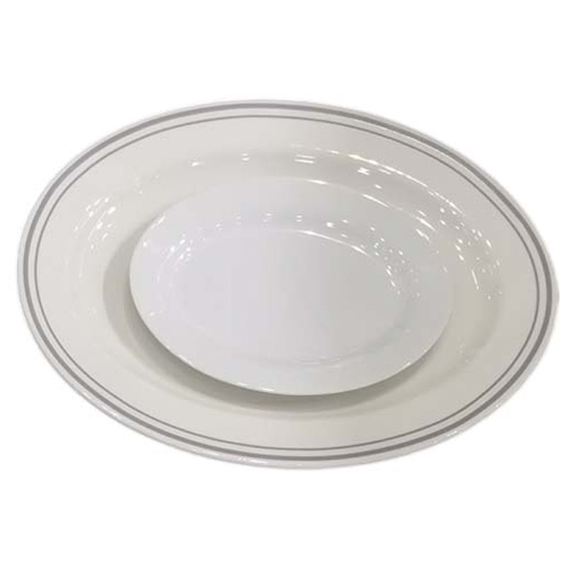 Gibson  White Ceramic Oval Plate 16Inch - White