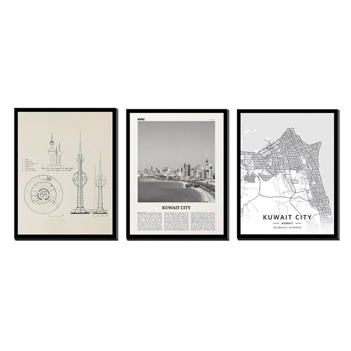 3pc frame set - Kuwait minimalist design