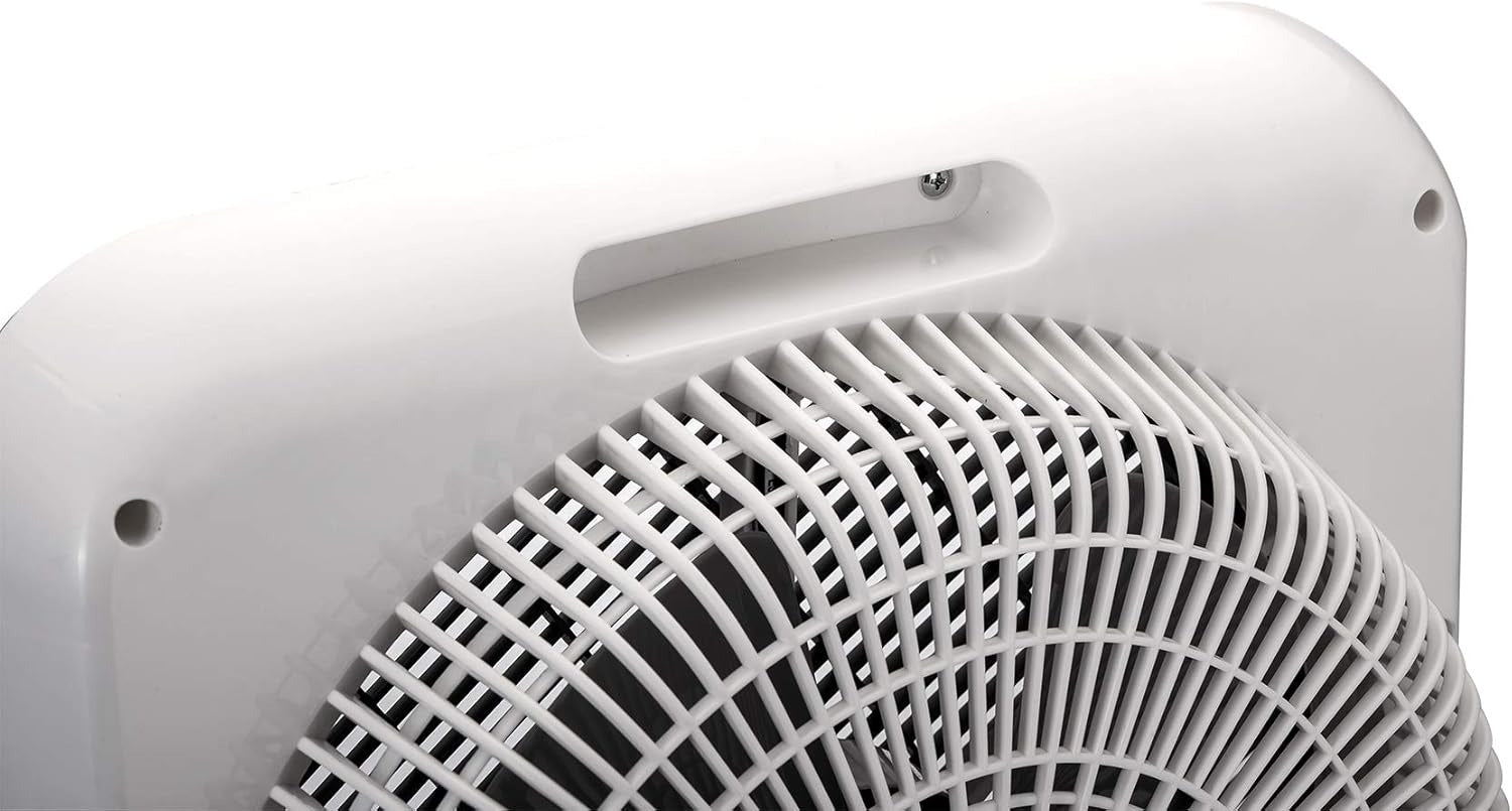 Box Desk Fan 3 Speeds 12 Inch - White