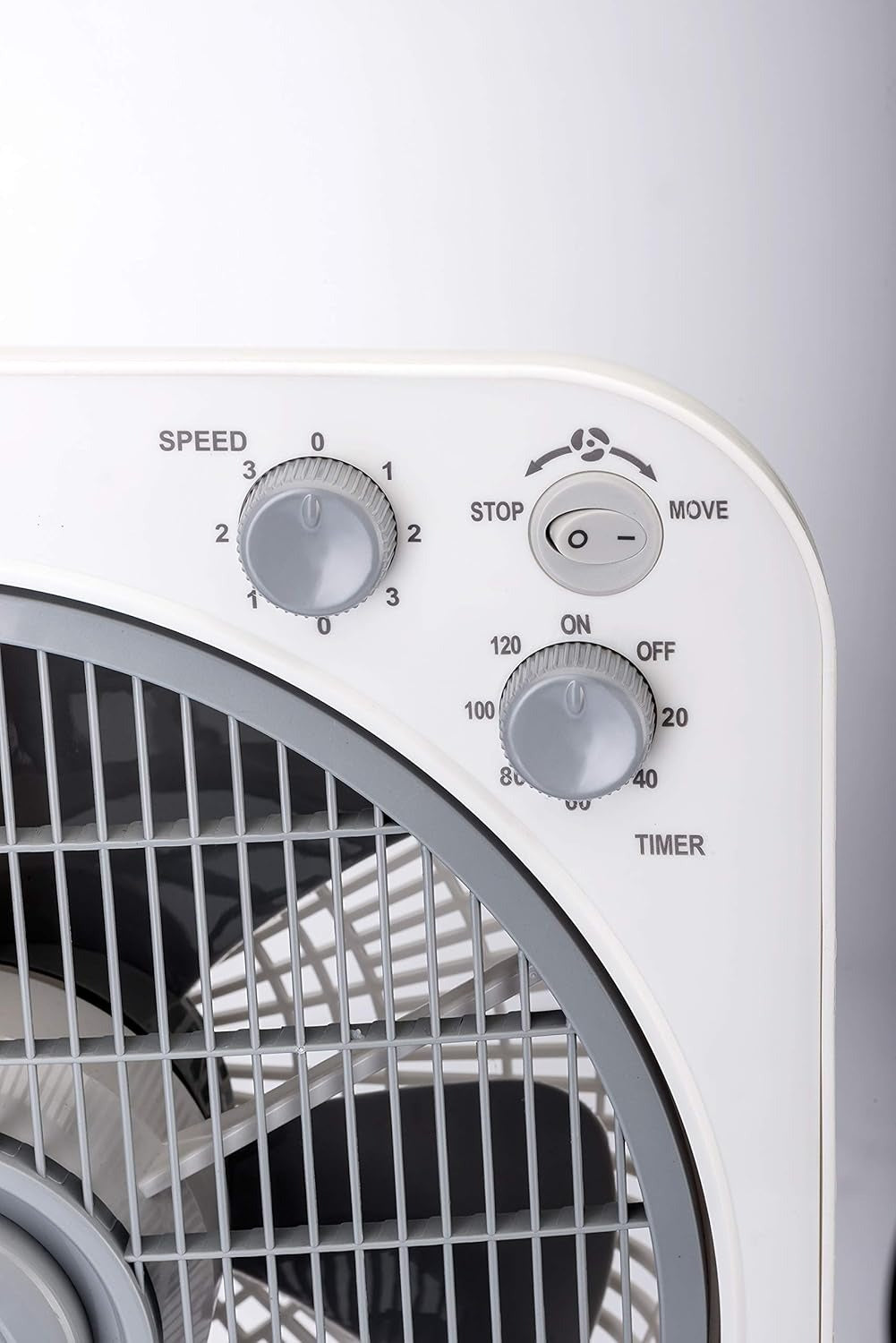 Box Desk Fan 3 Speeds 12 Inch - White
