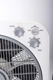 Box Desk Fan 3 Speeds 12 Inch - White