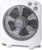Box Desk Fan 3 Speeds 12 Inch - White