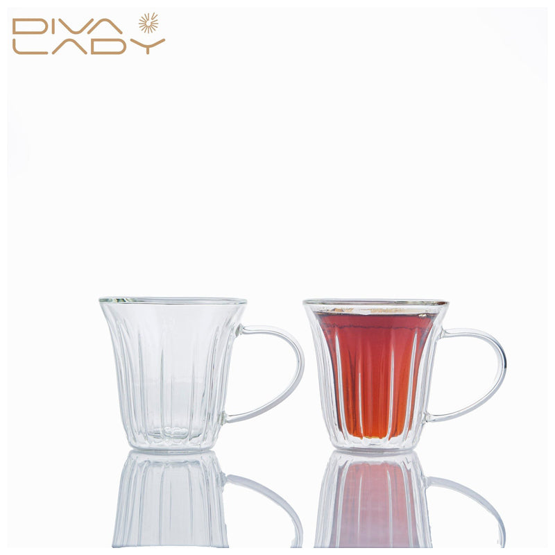 Diva Lady 2-Piece Glass Mug - Clear