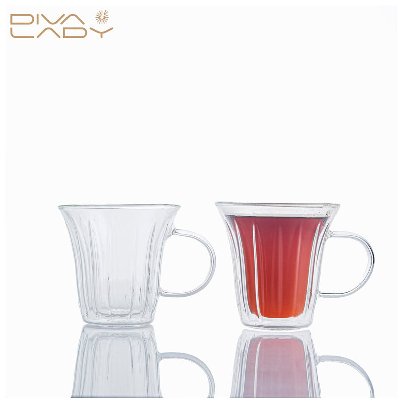 Diva Lady 2-Piece Glass Mug - Clear