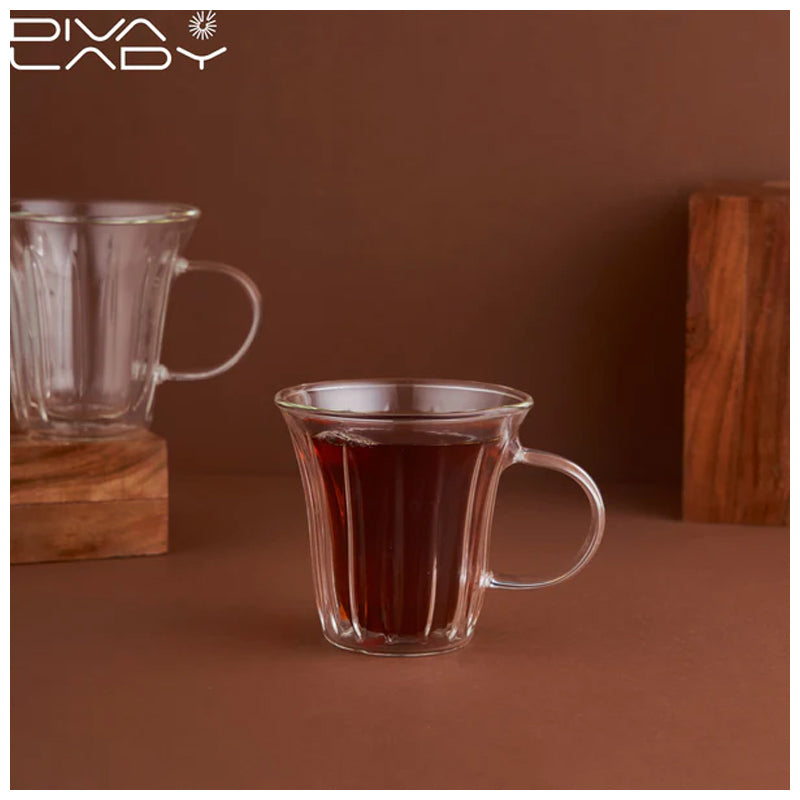Diva Lady 2-Piece Glass Mug - Clear