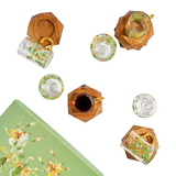 Istikanah Cup Set With Wooden Saucer 18 Pcs - Clear