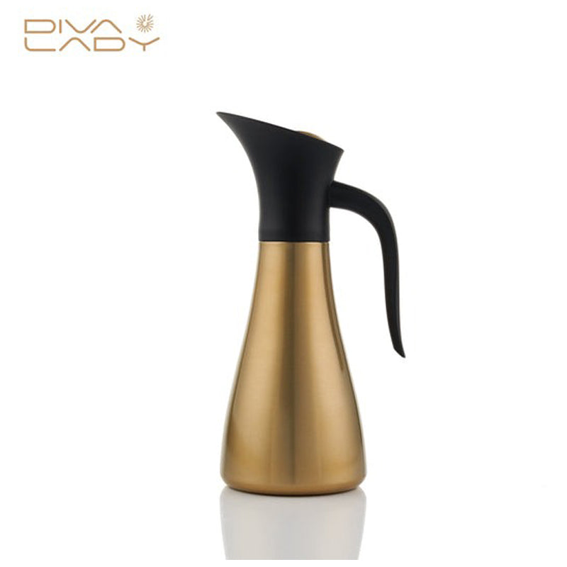 Diva Lady Ghazala 800Ml Water Bottle - Gold - Black