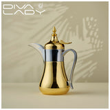 Diva Lady Regal 500Ml Water Bottle - Gold - Silver