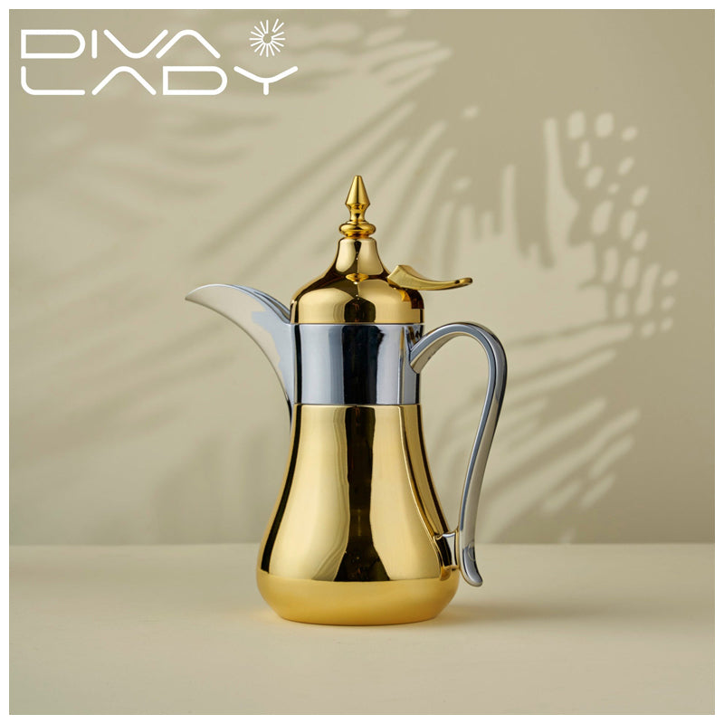 Diva Lady Regal 700Ml Water Bottle - Gold - Silver