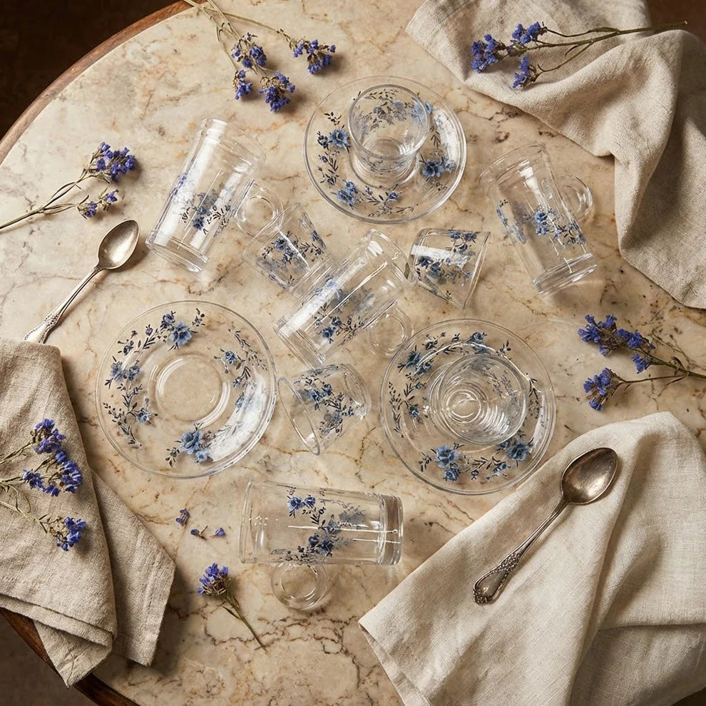 Diva Lady Tea &Coffee Set 18 Pcs-Blue