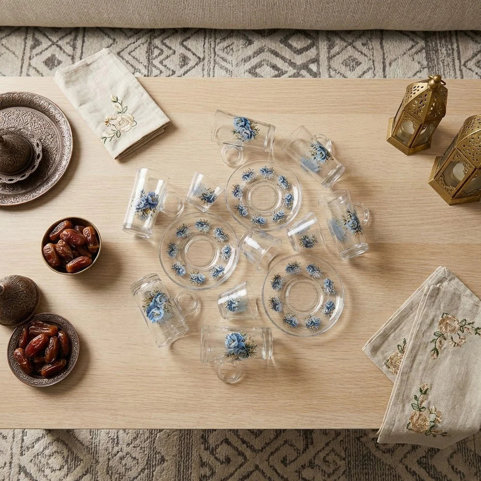 Diva Lady Tea &Coffee Set 18 Pcs-Blue