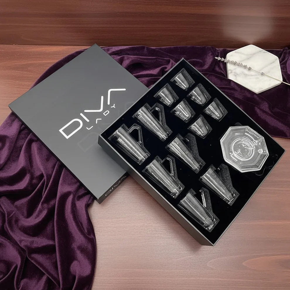 Diva Lady Tea &Coffee Set 18 Pcs-Black