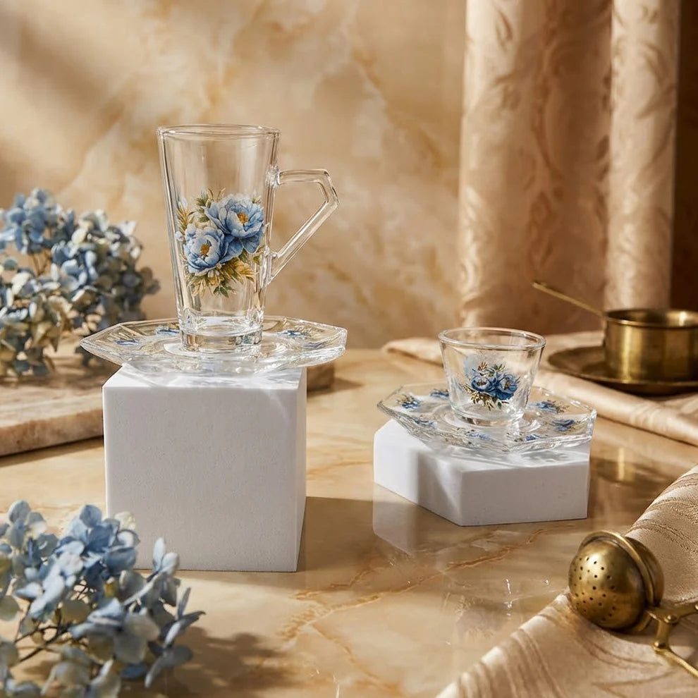 Diva Lady Tea &Coffee Set 18 Pcs-Blue