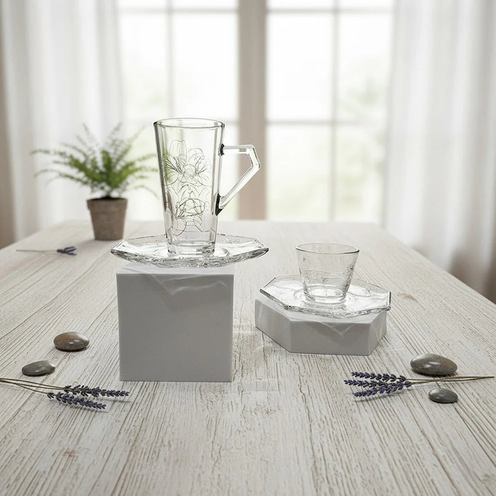 Diva Lady Tea &Coffee Set 18 Pcs-Clear