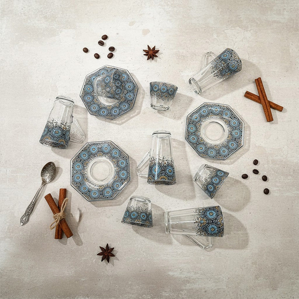 Diva Lady Tea &Coffee Set 18 Pcs-Blue