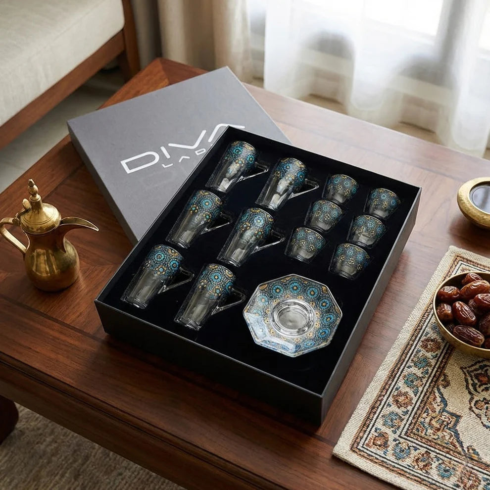 Diva Lady Tea &Coffee Set 18 Pcs-Blue
