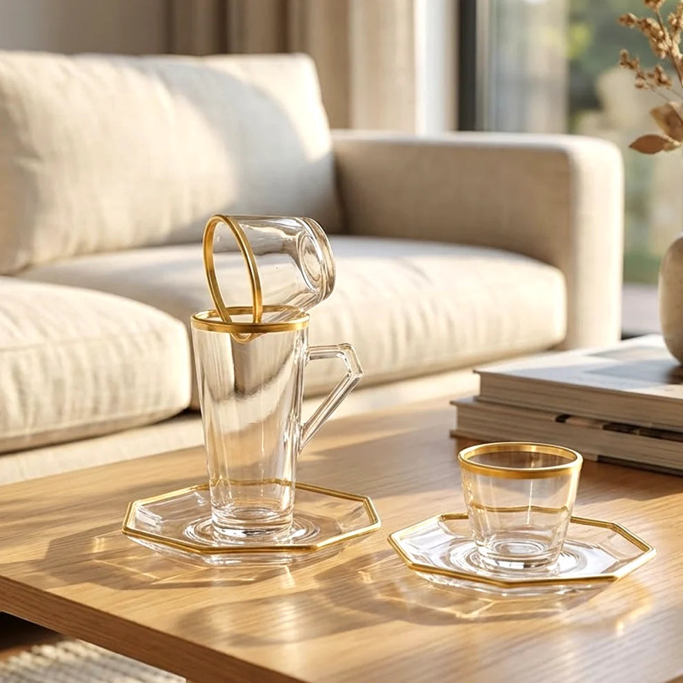 Diva Lady Tea &Coffee Set 18 Pcs-Gold