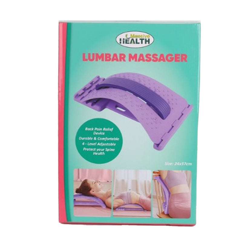 Massive Health Lumbar Massager 24X37Cm(Polypropylene+E.V.A)-Dark Purple