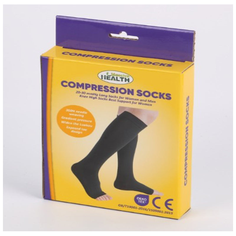 Open Toe Leg Compression Socks 1 Pair Xl
