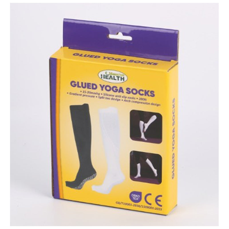 Glued Yoga Socks 12 Pair (65% Nylon, 15% Polyester, 20% Spd)