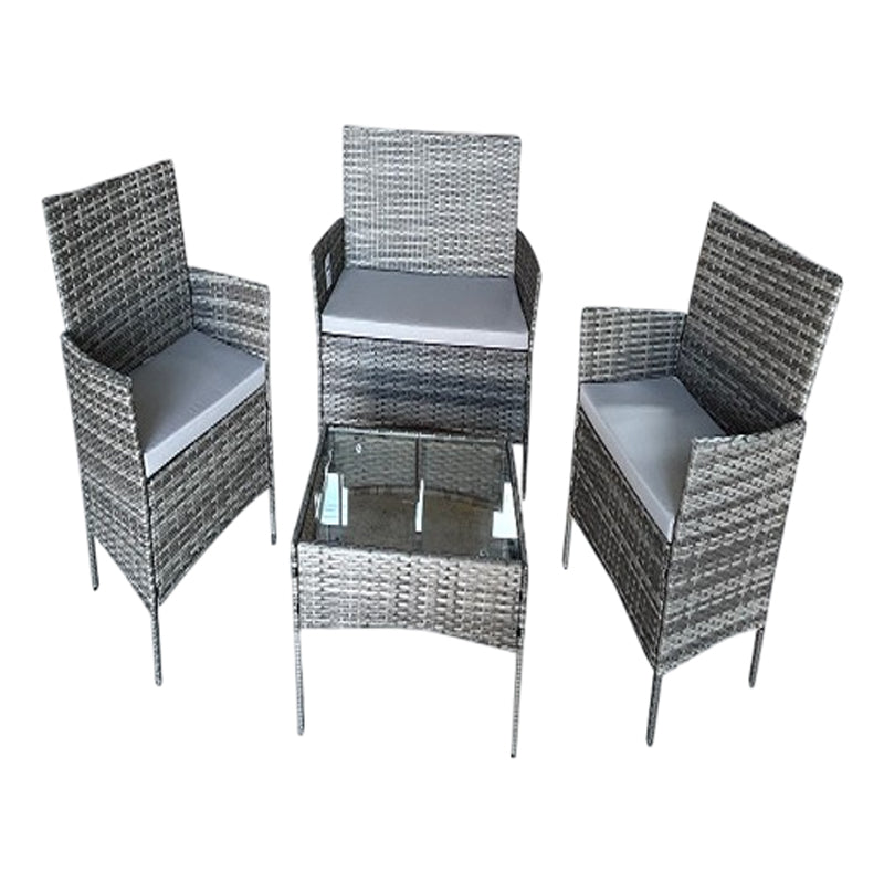 4Pc Rattan Sofa Set - Grey