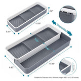 Spice Drawer Organizer Tray 39.5X14-22.8X5.6Cm 554G - White/Silver