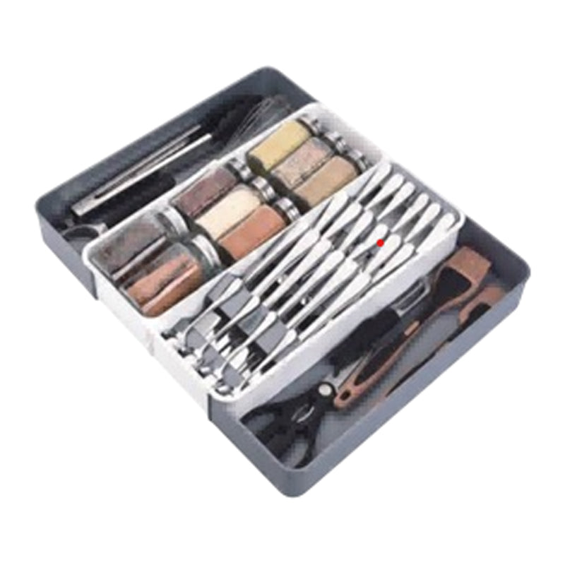 Utensil And Spice Drawer Organizer Tray Set - Grey