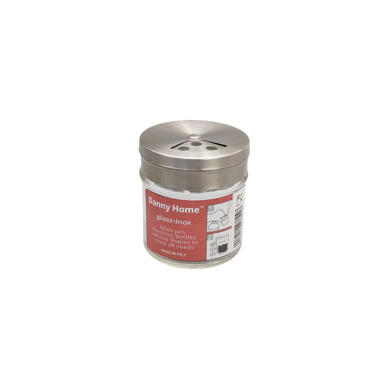 Danny Home Glass Spice Jar Steel Lid 50Ml - Clear-Silver
