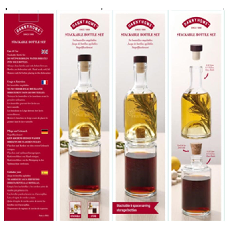 Danny Home 2Pc Sauce And Oil Seasoning Glass Bottle - Clear