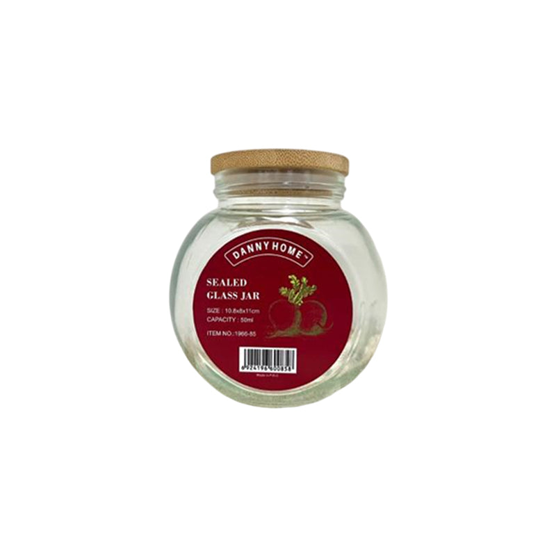 Danny Home Sealed Glass Jar Bamboo Lid 200Ml - Clear