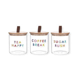 Danny Home 3Pc Storage Jar Airtight Wooden Lid 750Ml
 - Clear
