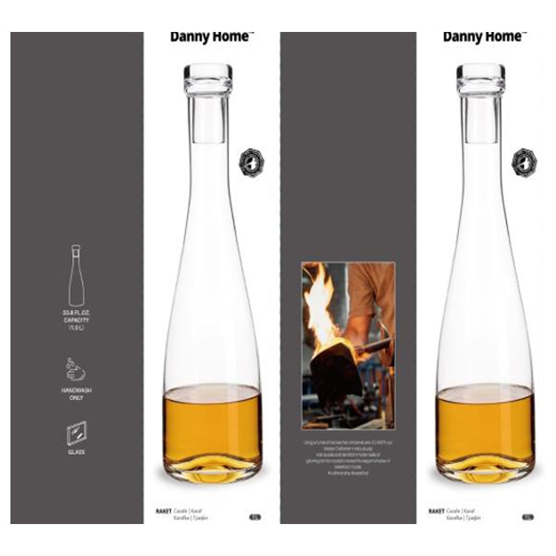 Danny Home Glass Waterjuice Carafe Glass Lid 1000Ml
 - Clear