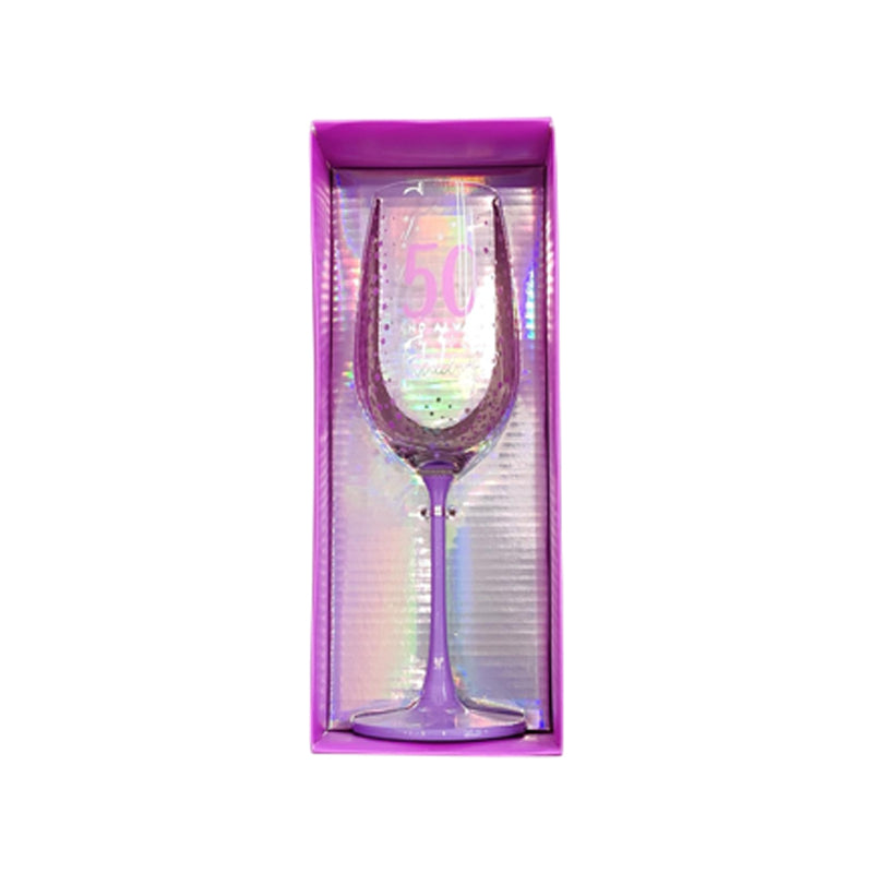 50Th Birthday Celebration Glass 
450Ml - Purplr