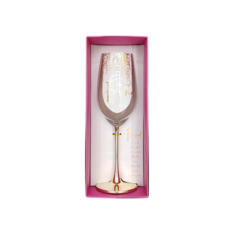 Loving Friend Themed Celebration Glass
450Ml - Gold