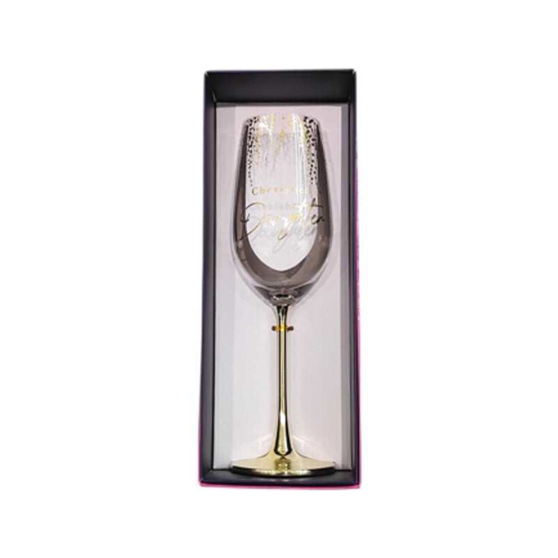 Cherished Daughter Themed Celebration Glass 450Ml - Gold