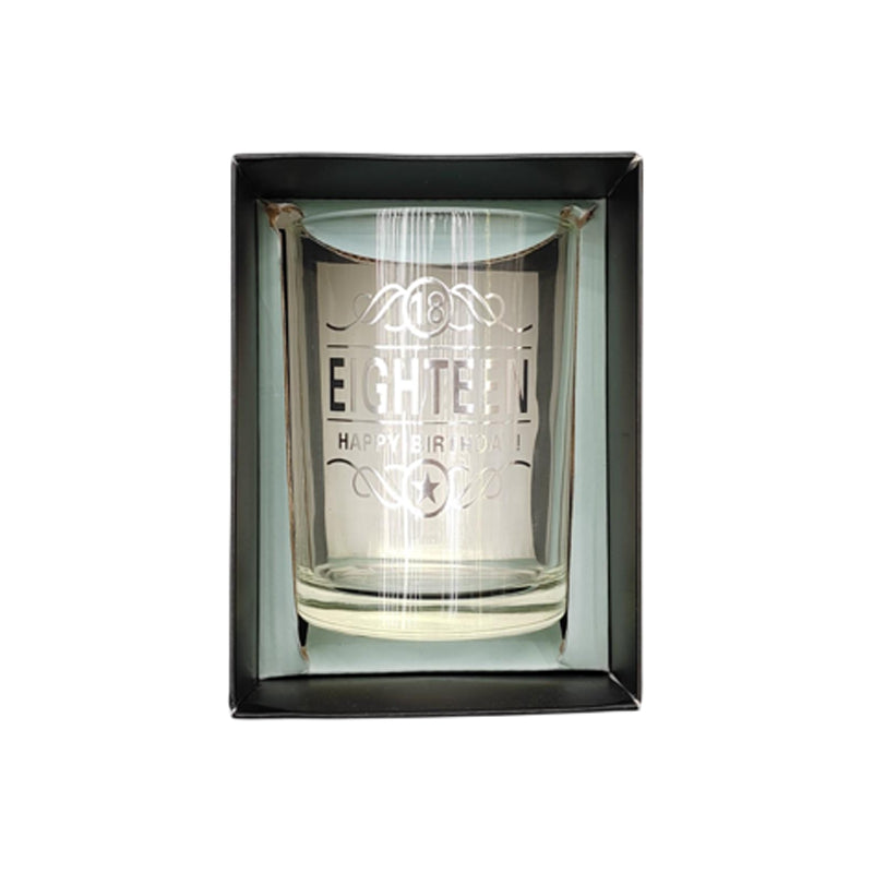 18Th Happy Birthday Themed Glass 410Ml - Gold