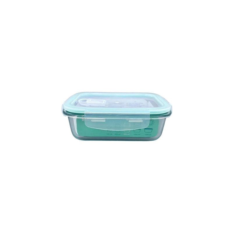 Danny Home Borosilicate Rectangular Food Container Lock Lid 400Ml - Green