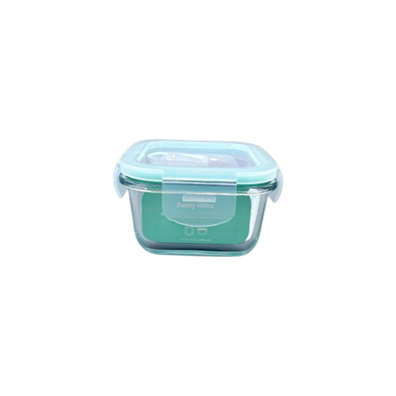 Danny Home Borosilicate Square Food Container Lock Lid 310Ml - Green