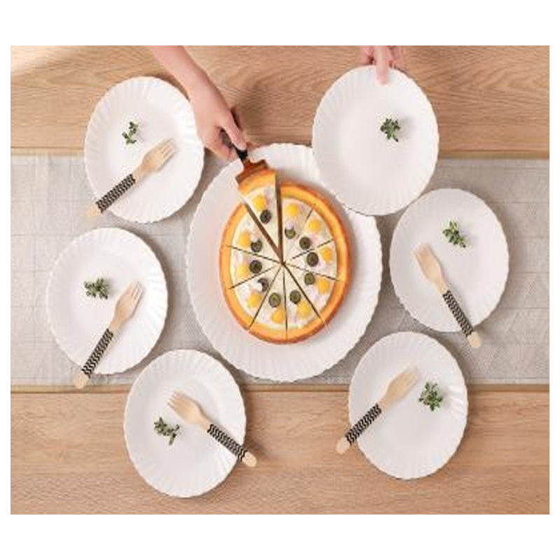 Danny Home 7Pc Dessert Set Round( 1 Big Plate+6 Dessert Plate) - White