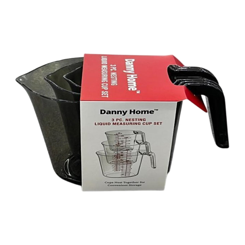 Danny Home 3Pc Plastic Measuring Jug Set- 100Ml/250Ml/500Ml-Brown