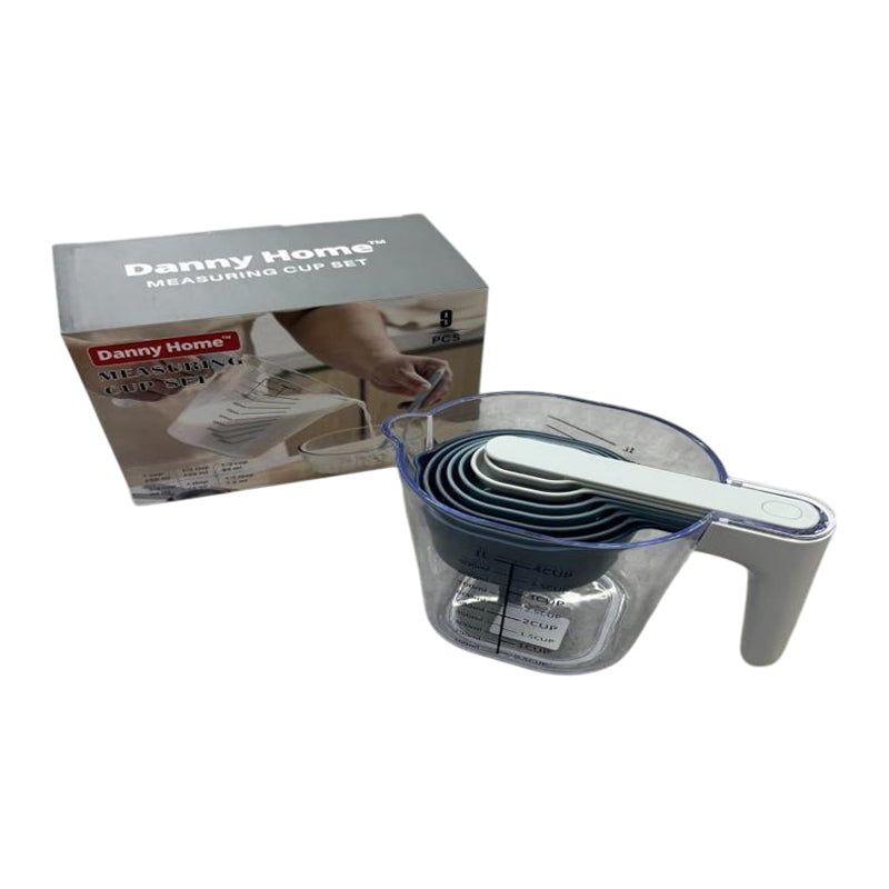 Danny Home 9Pc Plastic Measuring Jug Set- 7.5Ml/15Ml/60Ml/85Ml/25Ml/250Ml-Blue