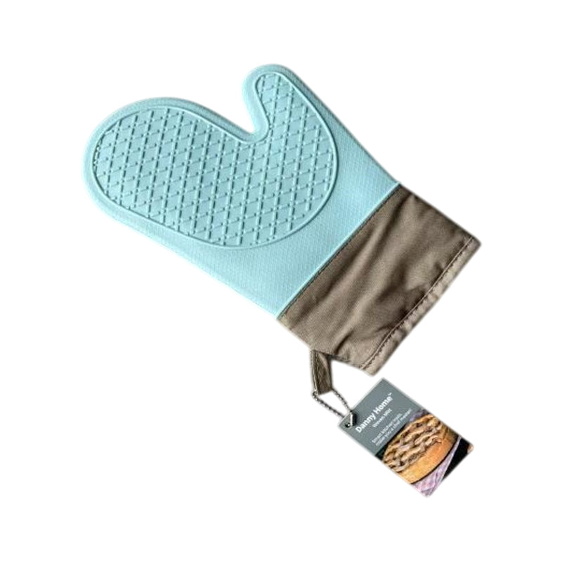 Danny Home SiliconeCotton Thermal Insulation Gloves 29X18Cm-Blue&Grey