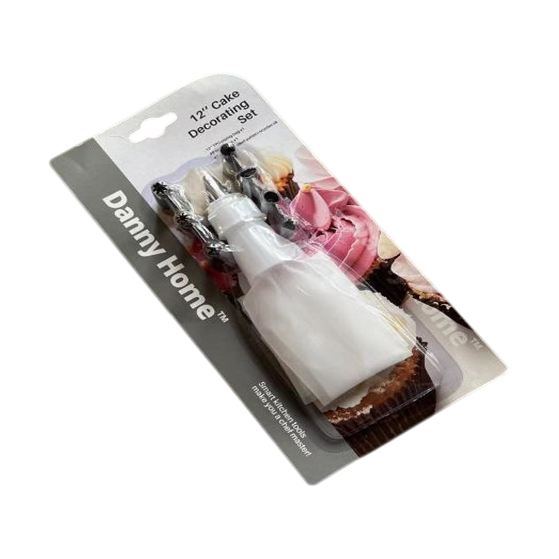 Danny Home 9Pc Cake & Pastry Decorating Piping Bag Set 40Cm-White