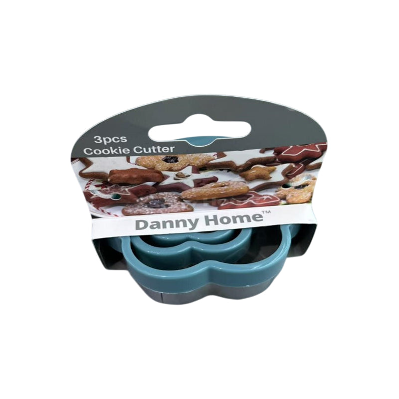 Danny Home 3Pc Stainless Steel Cookie Cutter Set Flower-8.1X8.1X6.5Cm-Blue