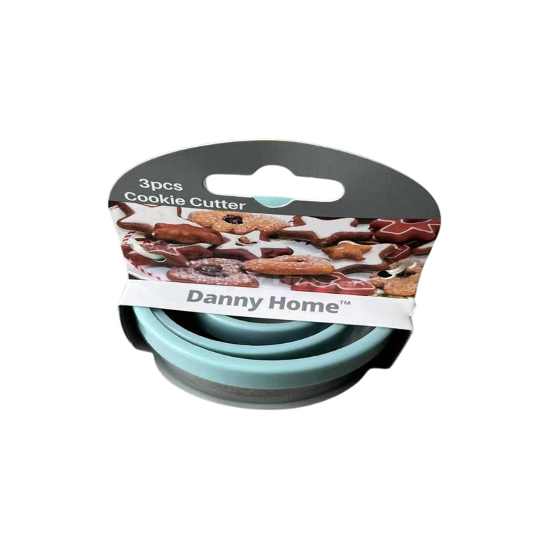 Danny Home 3Pc Stainless Steel Cookie Cutter Set Round-7.7X7.7X6.5Cm-Blue