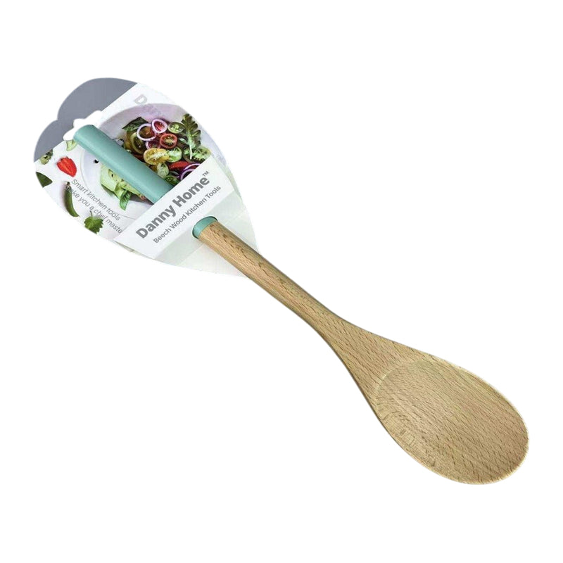 Danny Home Beech Wood Solid Spoon With Painted Grip-33Cm-Wooden